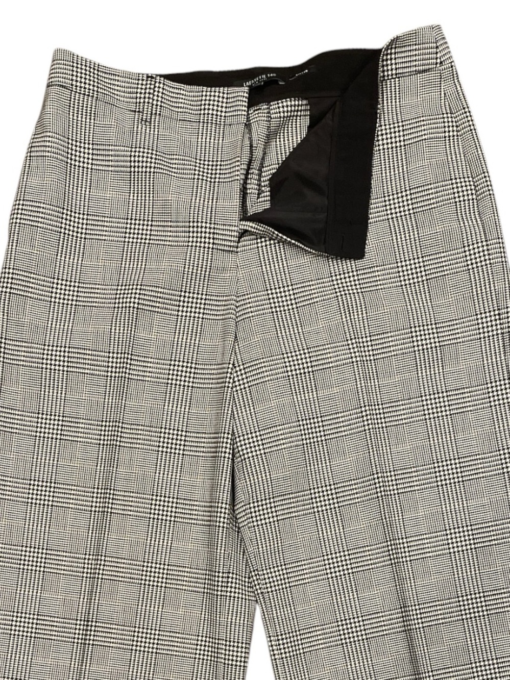 Lafayette 148 Dalton Wool Glen Plaid Wide Leg Trousers 12 - Picture 6 of 9